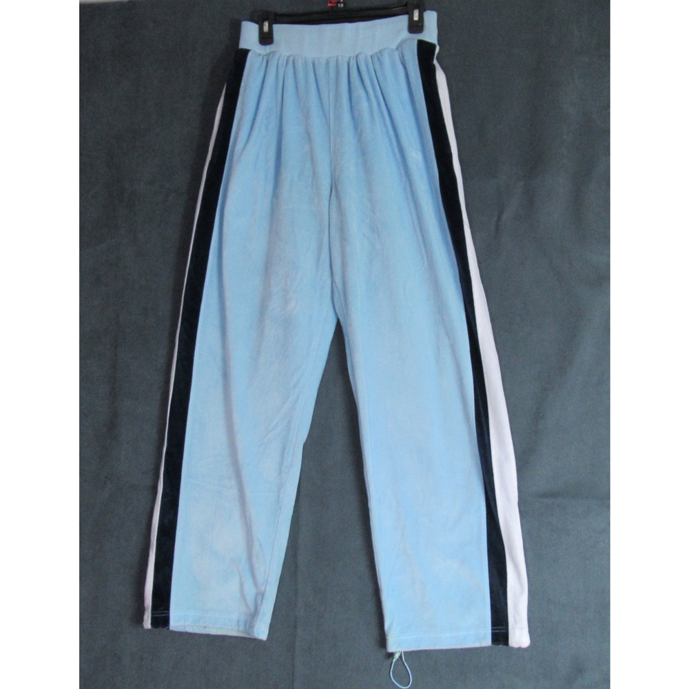 Vintage Delf Pants Womens Large Blue Velour Tracksuit Baggy Grunge Punk Retro